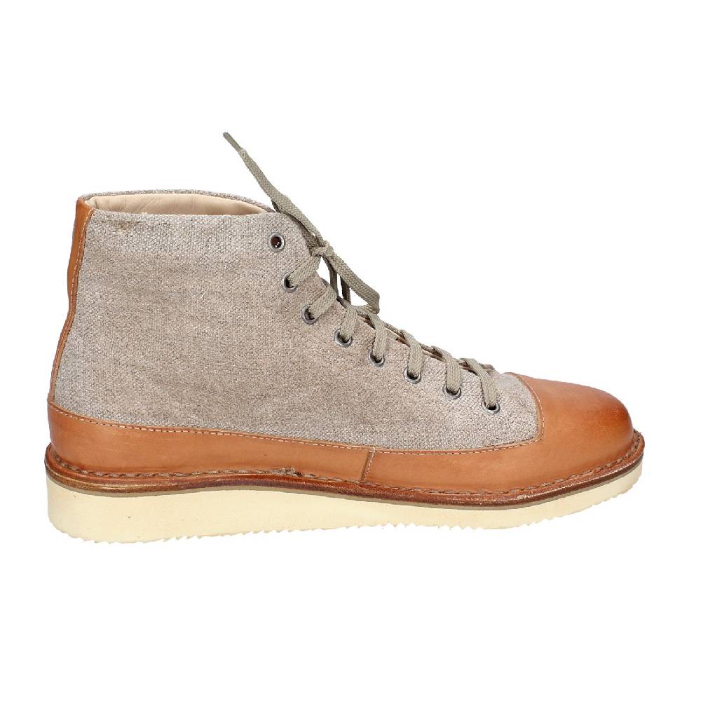 scarpe uomo ASTORFLEX stivaletti beige tessuto marrone pelle EY705 Sconto