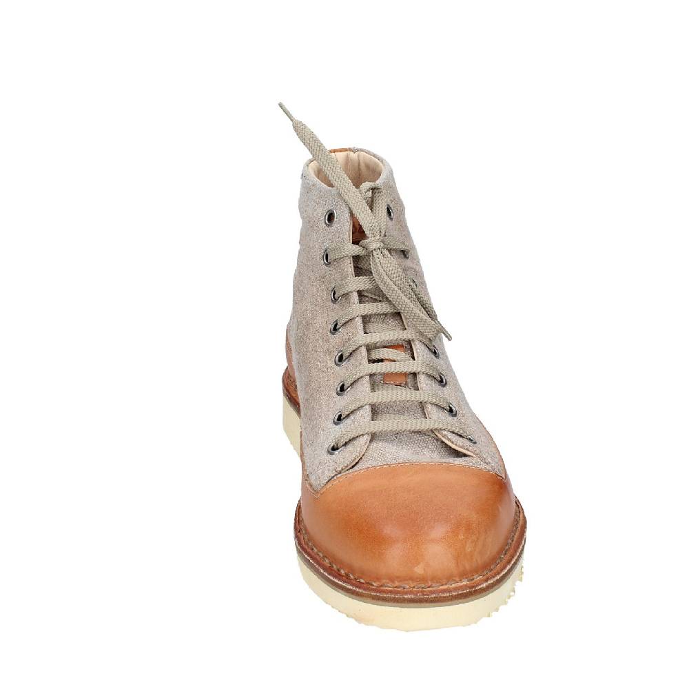 scarpe uomo ASTORFLEX stivaletti beige tessuto marrone pelle EY705 Sconto