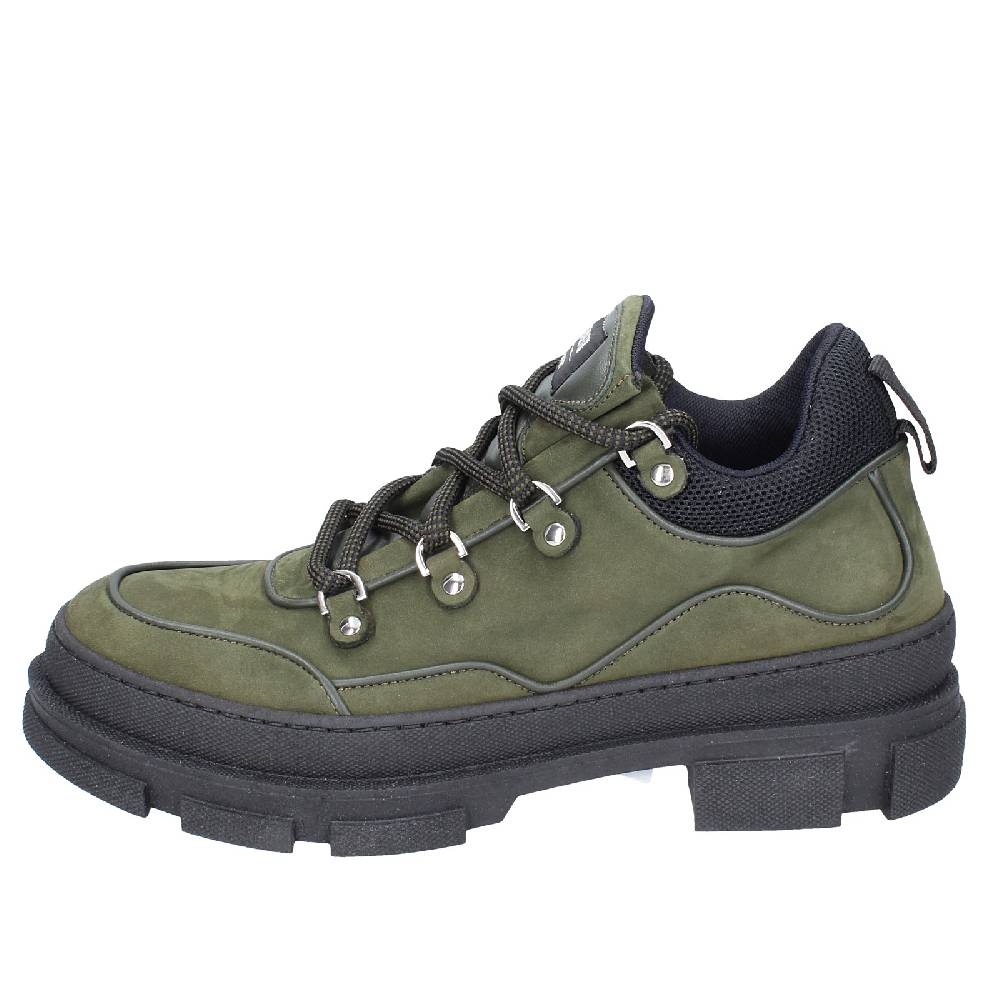 scarpe uomo STOKTON stivaletti verde pelle nabuk EY848 Economico