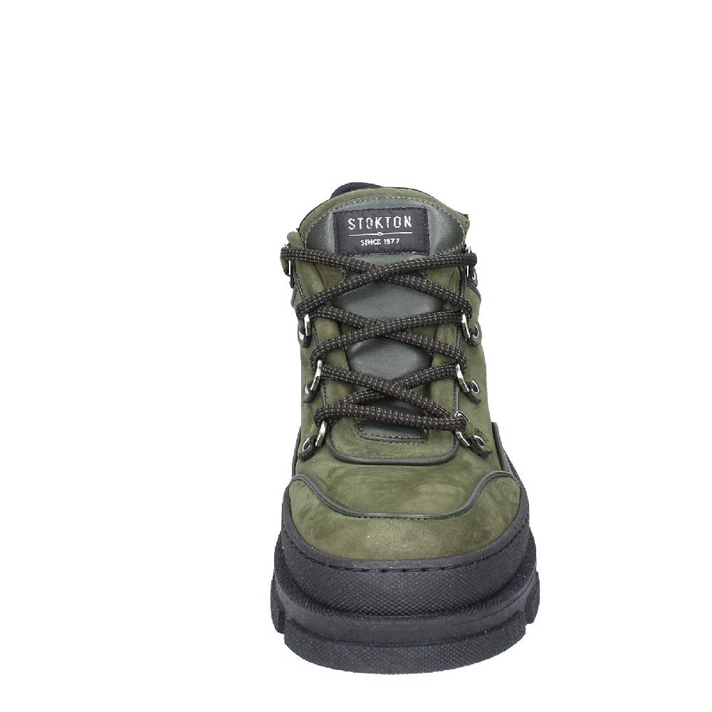scarpe uomo STOKTON stivaletti verde pelle nabuk EY848 Economico