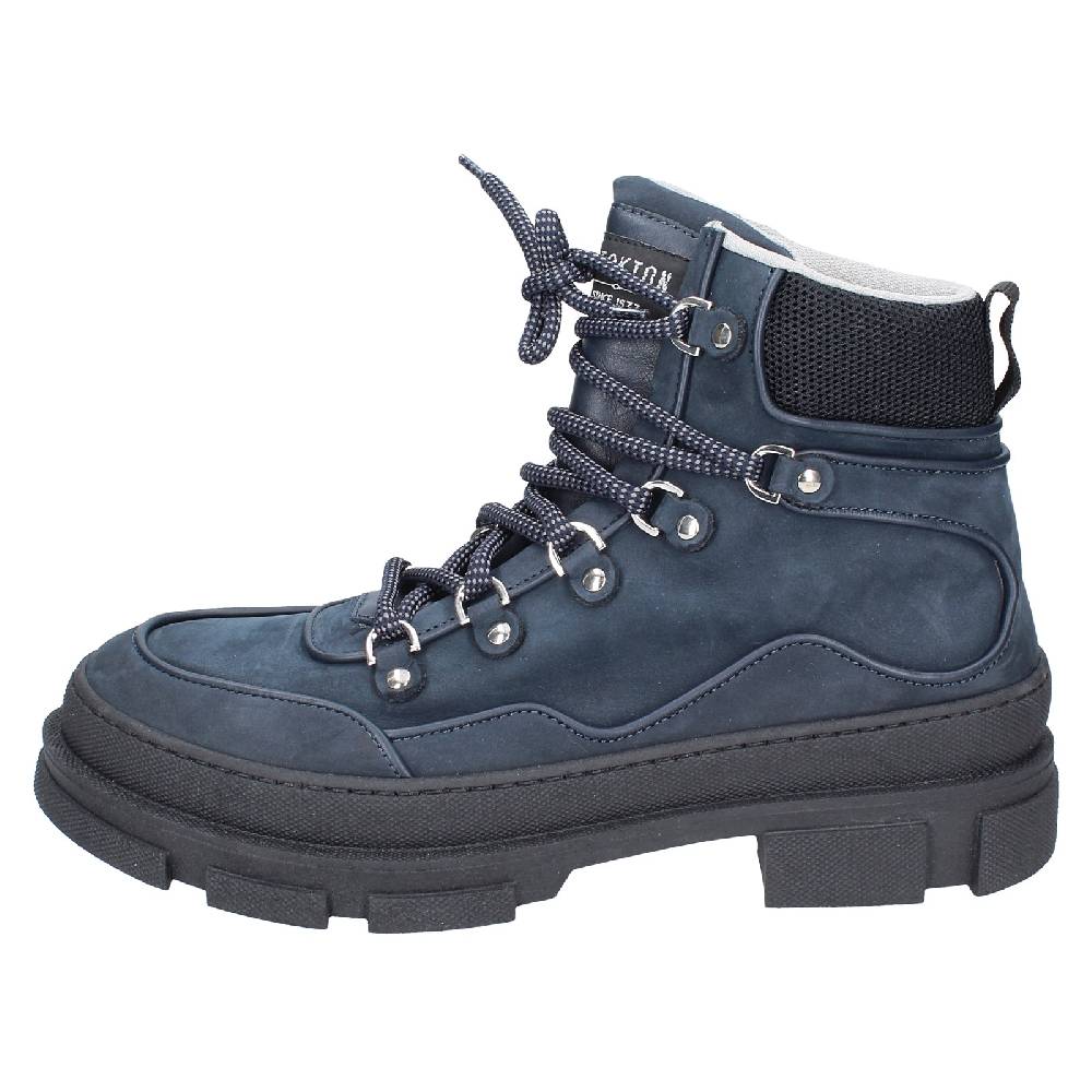 scarpe uomo STOKTON stivaletti blu pelle nabuk EY847 Offerte