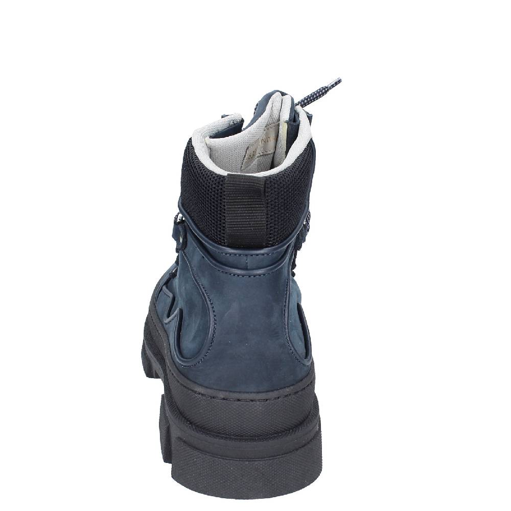 scarpe uomo STOKTON stivaletti blu pelle nabuk EY847 Offerte