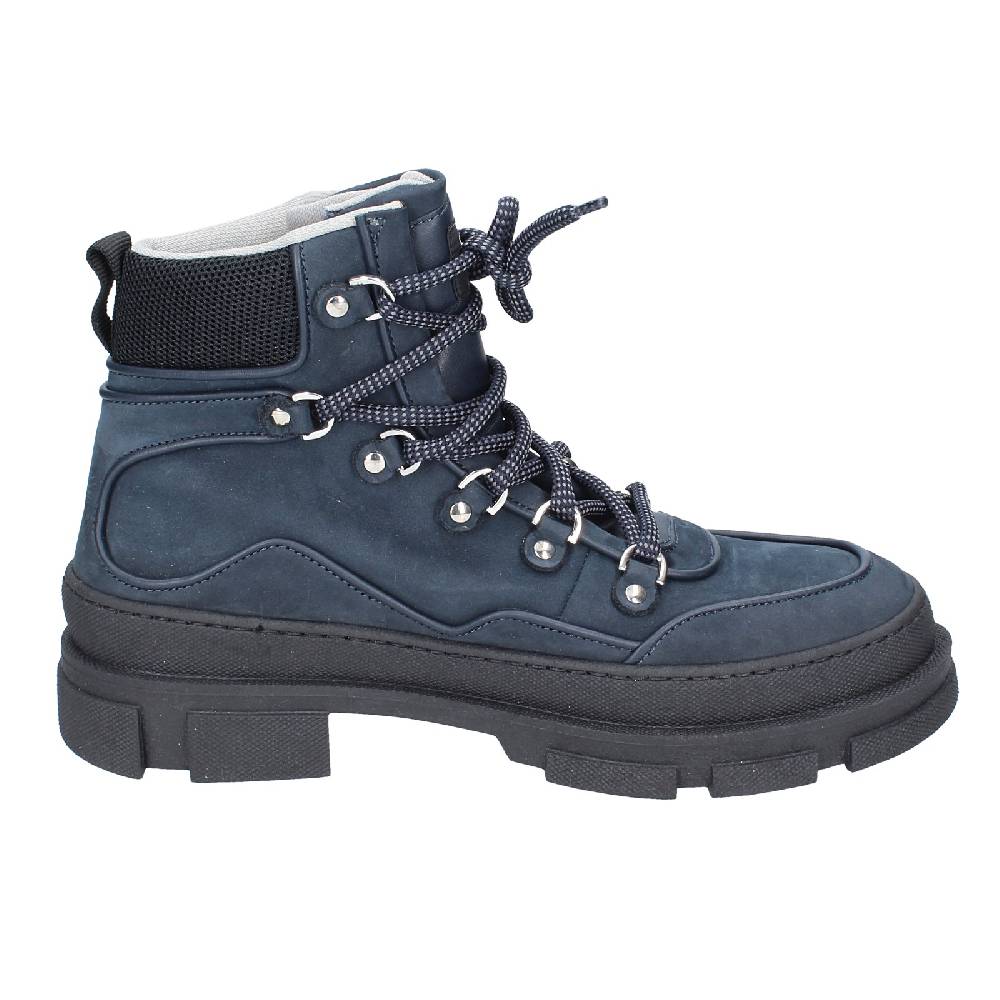 scarpe uomo STOKTON stivaletti blu pelle nabuk EY847 Offerte