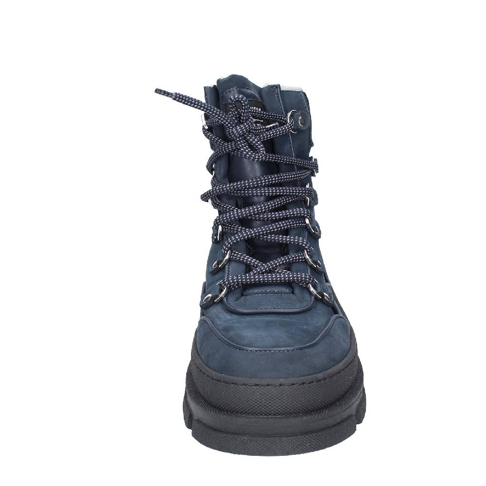 scarpe uomo STOKTON stivaletti blu pelle nabuk EY847 Offerte