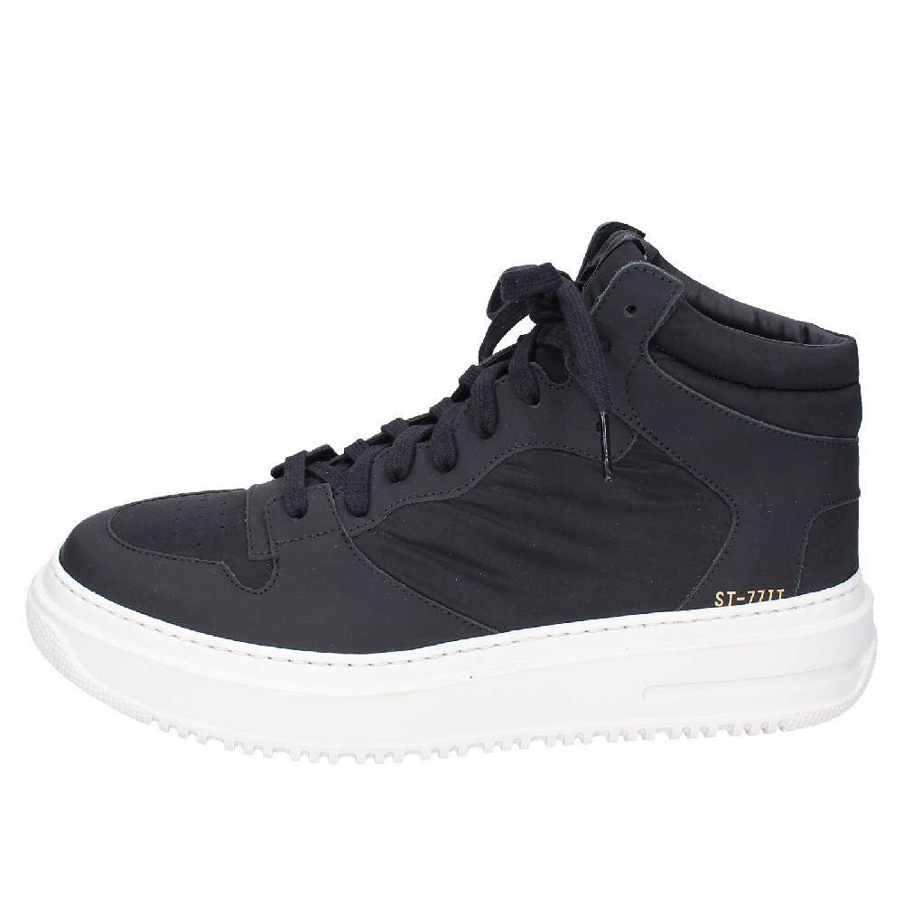 scarpe uomo STOKTON stivaletti nero tessuto gomma EY855 Vendita Economica