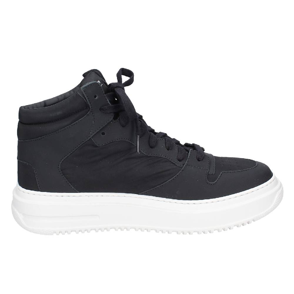 scarpe uomo STOKTON stivaletti nero tessuto gomma EY855 Vendita Economica
