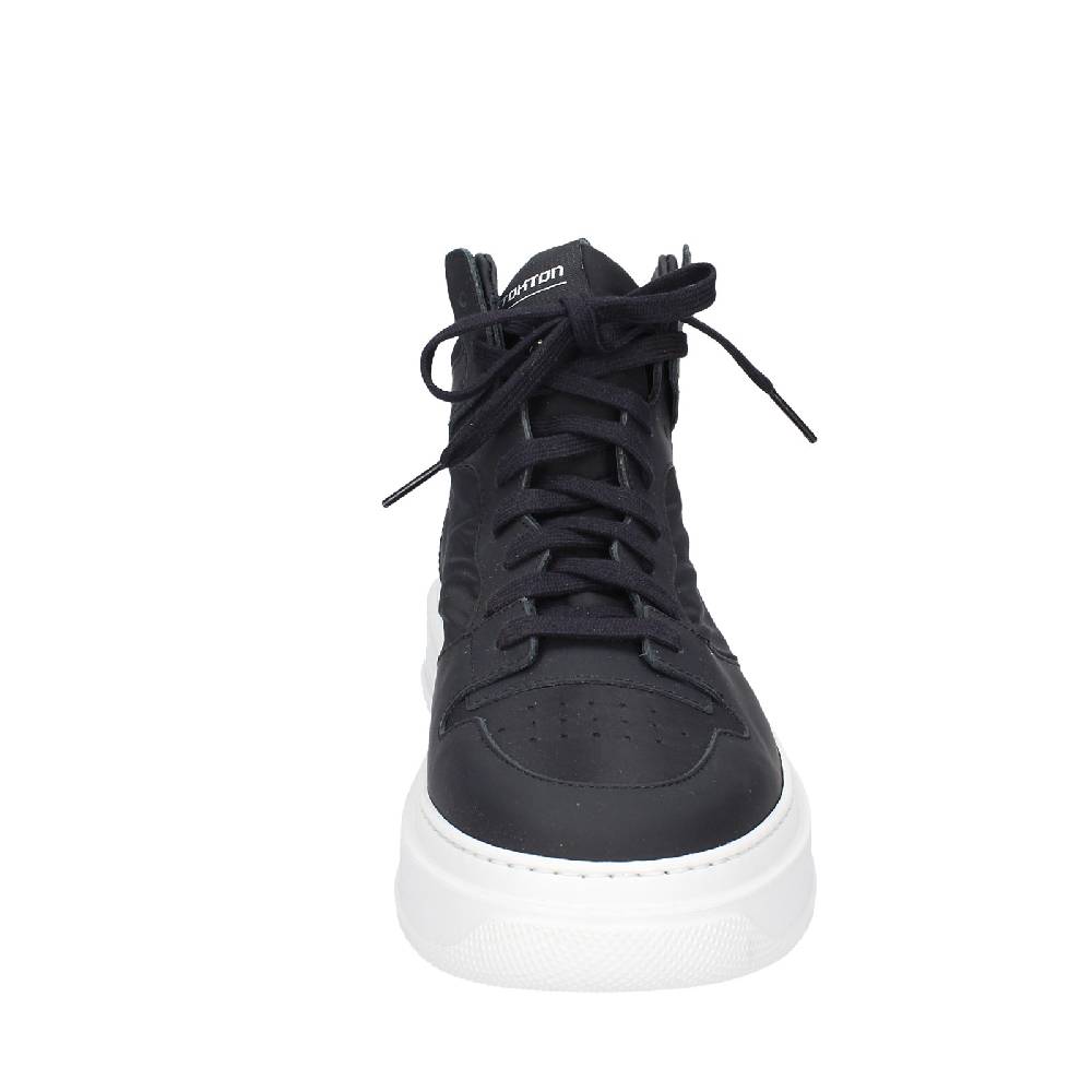 scarpe uomo STOKTON stivaletti nero tessuto gomma EY855 Vendita Economica