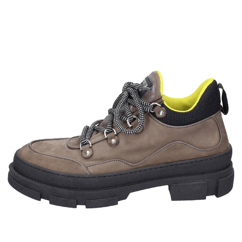 scarpe uomo STOKTON stivaletti beige pelle nabuk nero EX02 Saldi Di Fabbrica