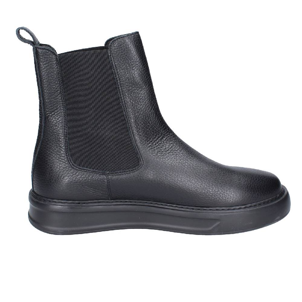 scarpe uomo STOKTON stivaletti nero pelle EX43 Vendite Flash