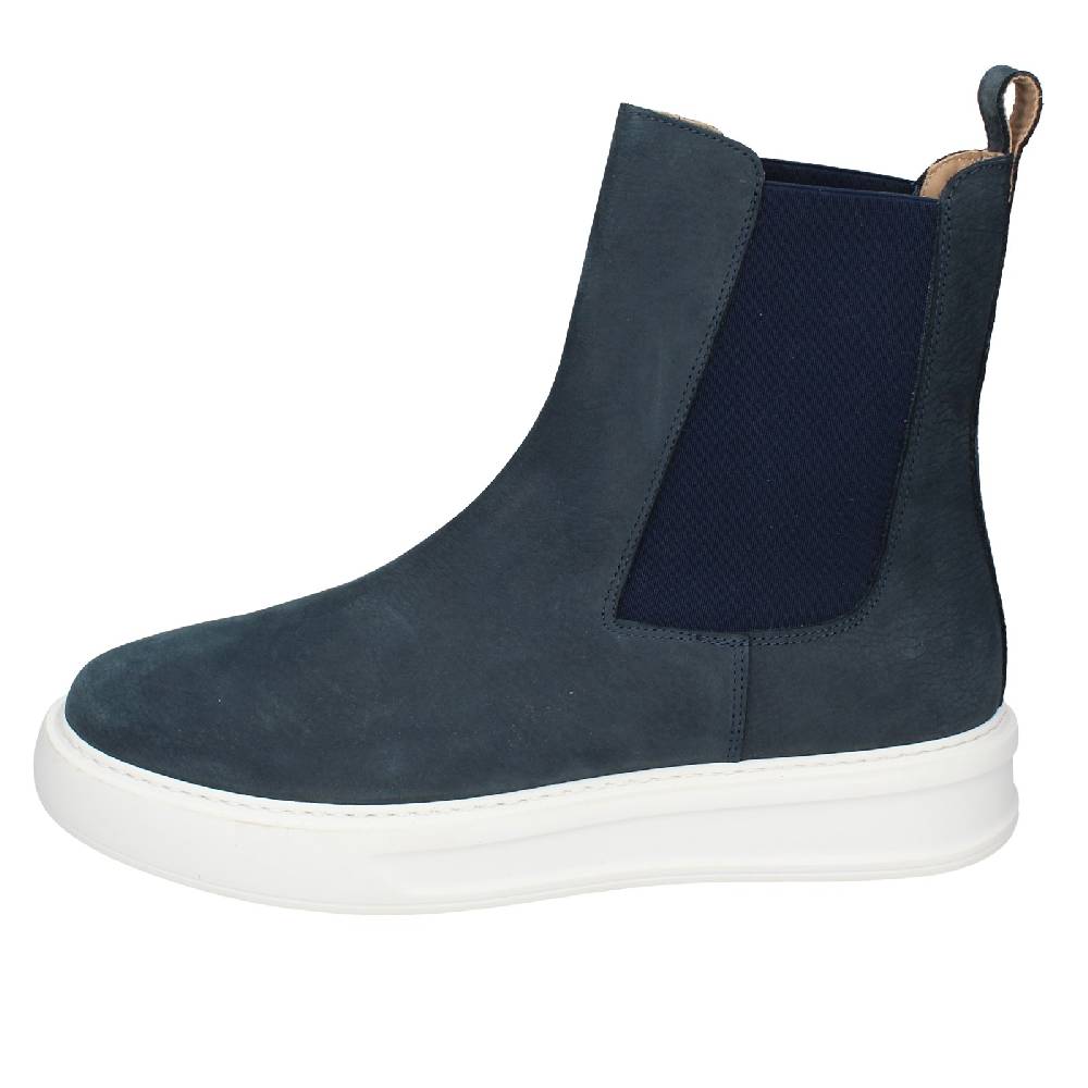 scarpe uomo STOKTON stivaletti blu pelle nabuk EX93 Negozio