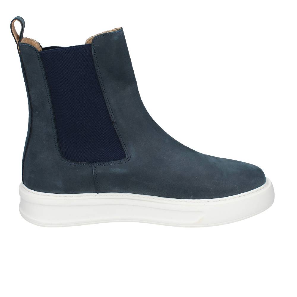 scarpe uomo STOKTON stivaletti blu pelle nabuk EX93 Negozio