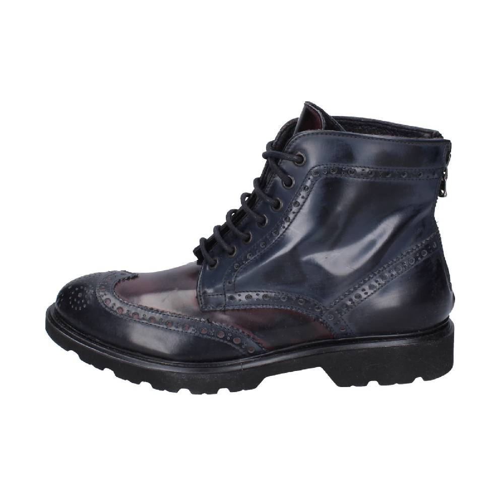 scarpe uomo EVEET stivaletti blu pelle sintetica bordeaux EZ141 In Saldo