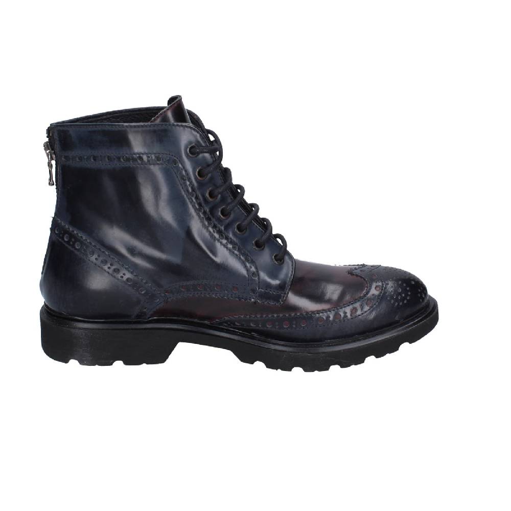 scarpe uomo EVEET stivaletti blu pelle sintetica bordeaux EZ141 In Saldo