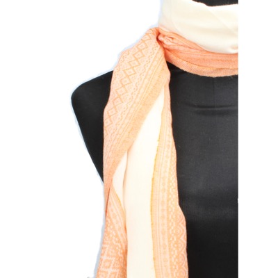 pareo donna NALI' bianco cotone arancione AF447 In Linea