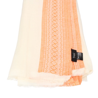 pareo donna NALI' bianco cotone arancione AF447 In Linea