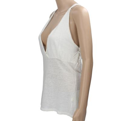 top donna STUDIO-J bianco panna lino AK317 Consegna Veloce