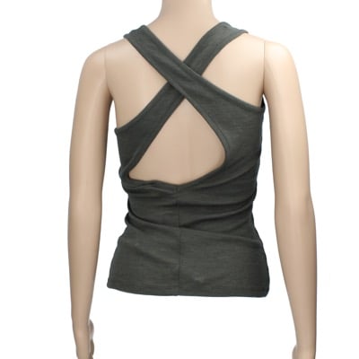 top canotta donna SUOLì 40 verde scuro tessuto AN662 Promozione Limitata