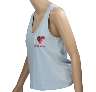 canotta donna A-STYLE tg. S celeste cotone AP11 Fino Al -60%