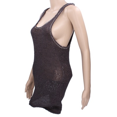 canotta vestito donna INHABIT XS grigio cotone AN675 Sottocosto