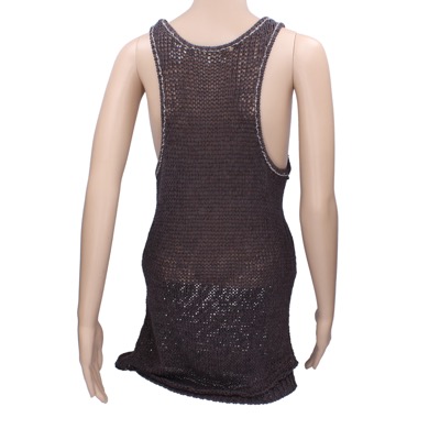 canotta vestito donna INHABIT XS grigio cotone AN675 Sottocosto