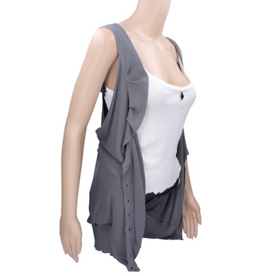 gilet cardigan donna ANNARITA N. tg. S grigio cotone AK195 Presa
