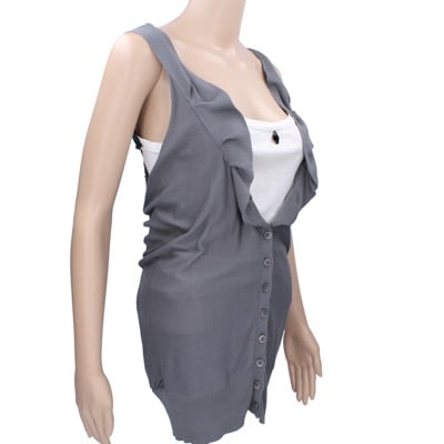 gilet cardigan donna ANNARITA N. tg. S grigio cotone AK195 Presa