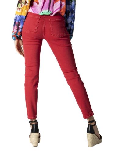 pantaloni donna DESIGUAL 44 rosso cotone CZ38 I Più Venduti