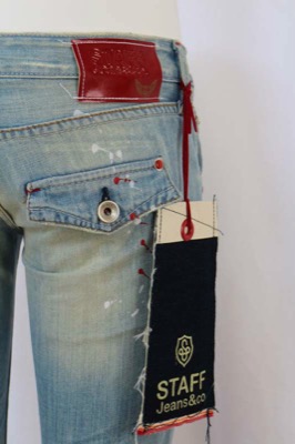 pantaloni donna STAFF JEANS & CO. 27 celeste cotone AR822 Promozione