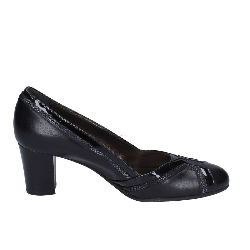 scarpe donna CONFORT decollete nero pelle vernice EZ371 Saldi