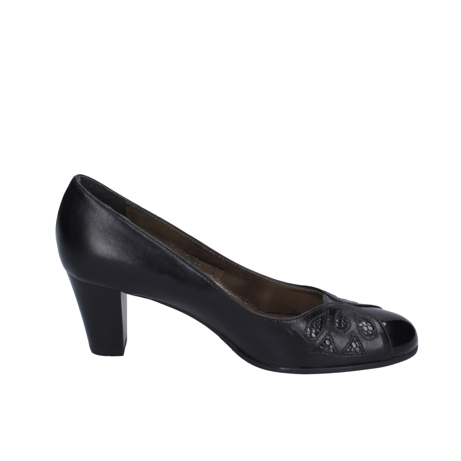 scarpe donna CONFORT decollete nero pelle EZ417 Vendita Economica