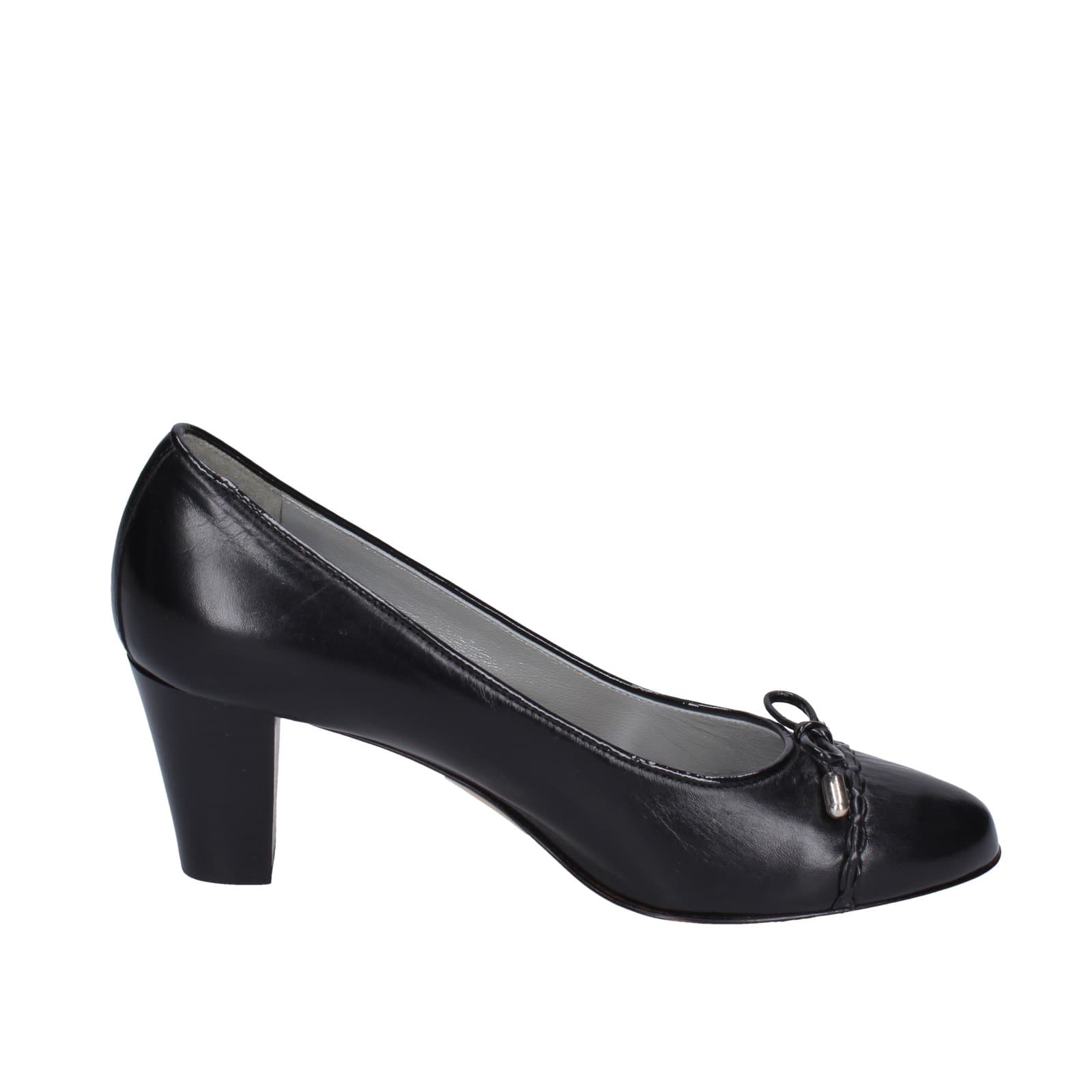scarpe donna CONFORT decollete nero pelle EZ412 Saldi Di Fabbrica