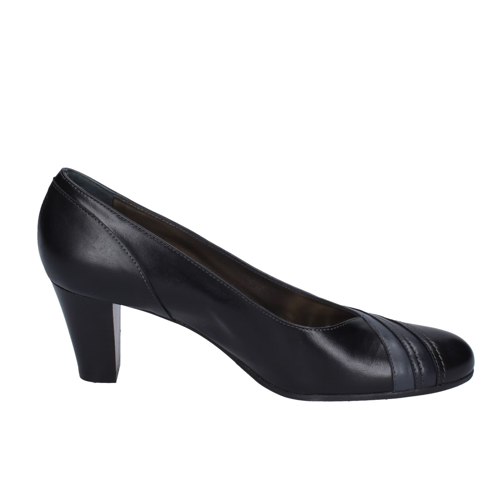 scarpe donna CONFORT decollete grigio pelle nero EZ395 Vendite Flash