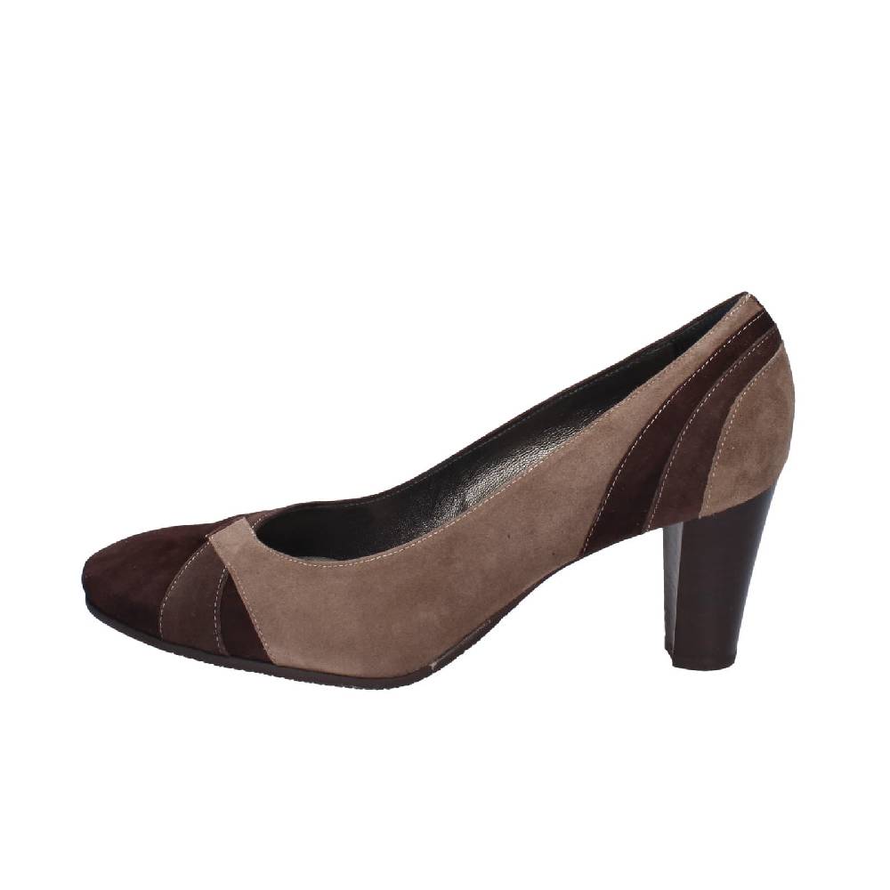 scarpe donna CONFORT decollete marrone camoscio EZ415 Negozio