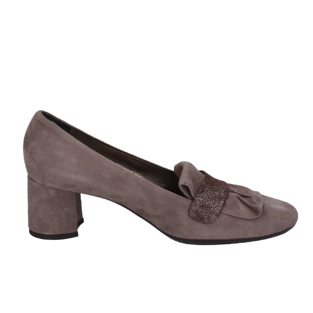 scarpe donna CONFORT decollete marrone camoscio EZ399 Nuova