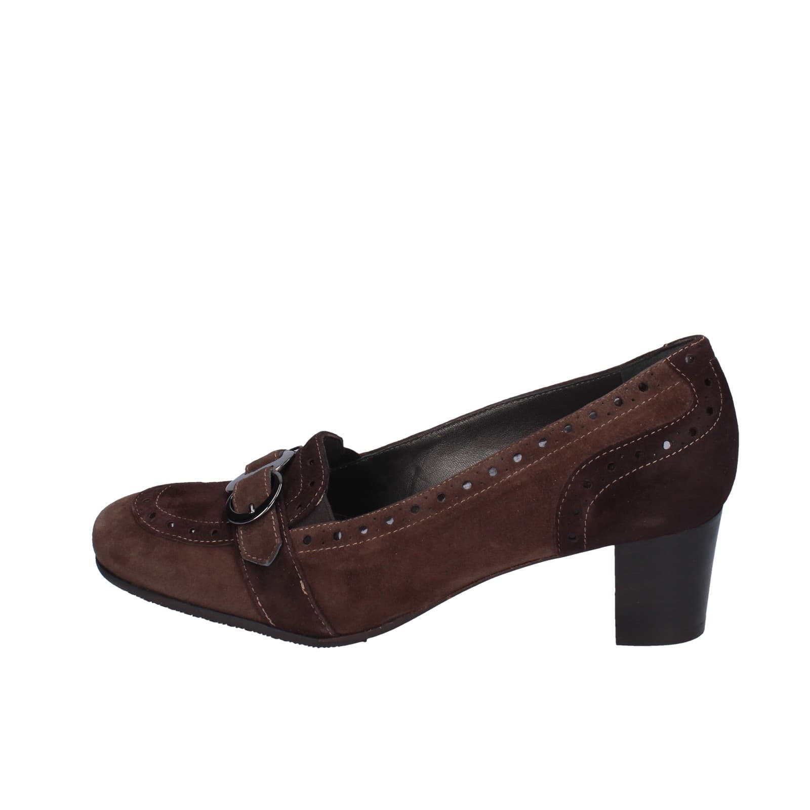 scarpe donna CONFORT decollete marrone camoscio 1607 EZ338 Esporta salva