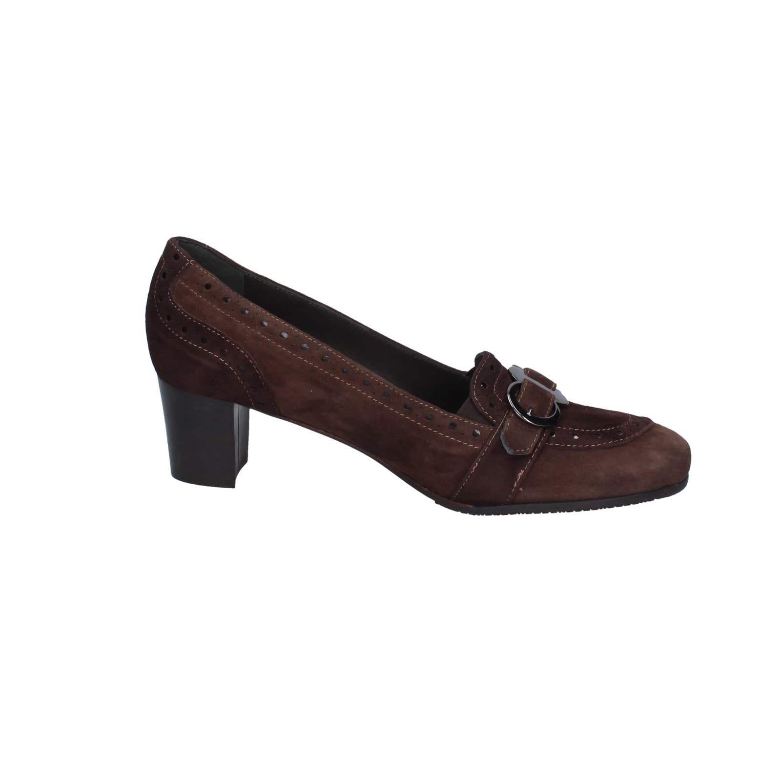 scarpe donna CONFORT decollete marrone camoscio 1607 EZ338 Esporta salva