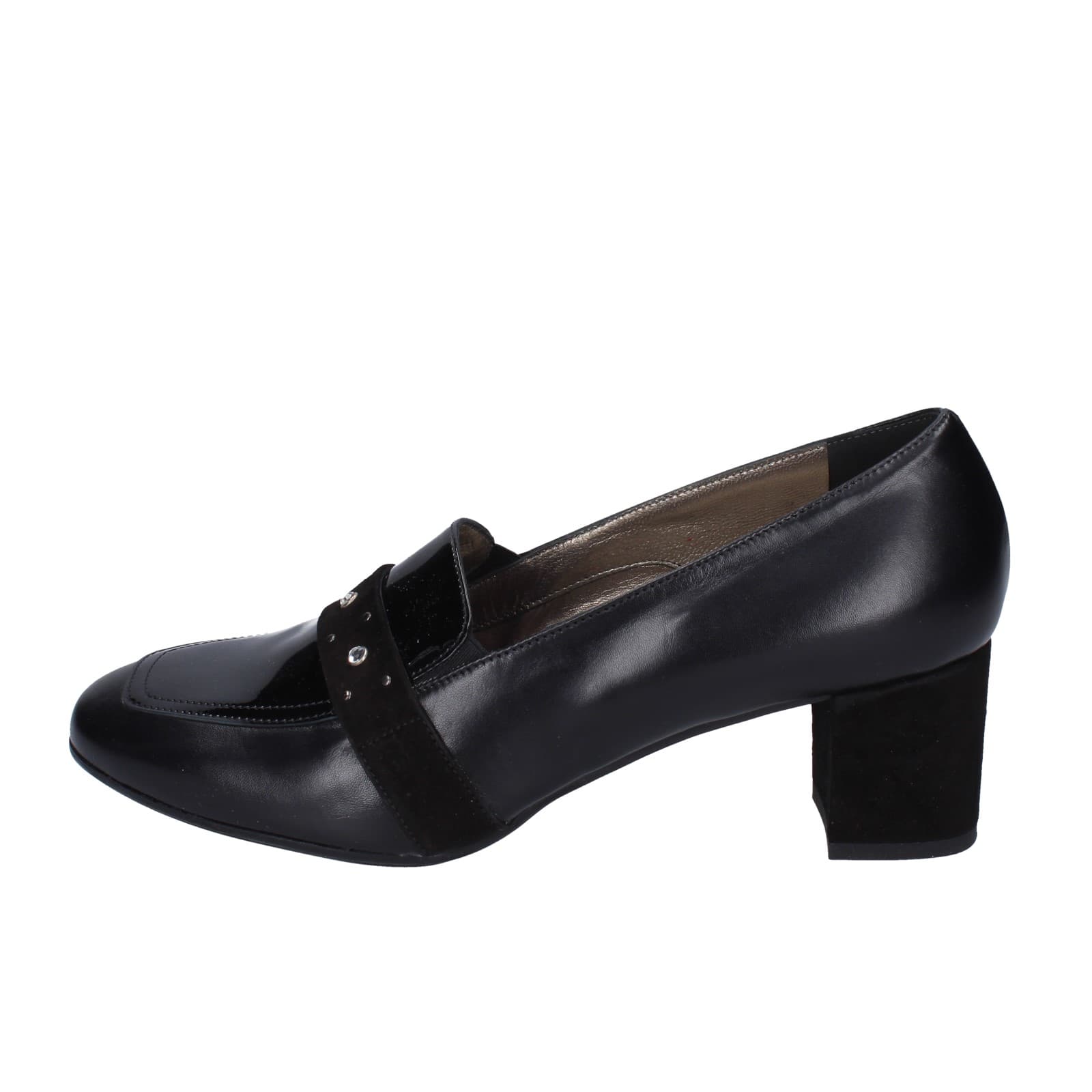 scarpe donna CONFORT decollete nero pelle vernice EZ410 2025