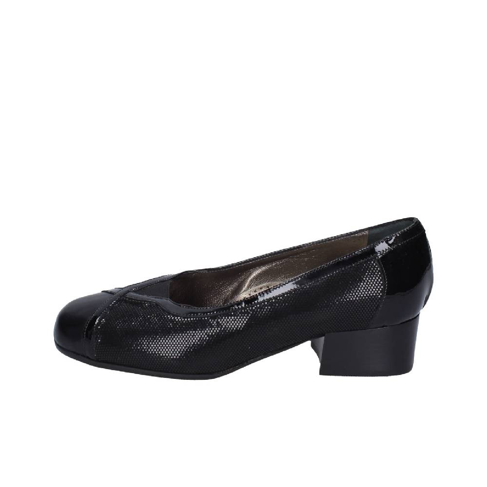 scarpe donna CONFORT decollete nero pelle vernice EZ401 Italy