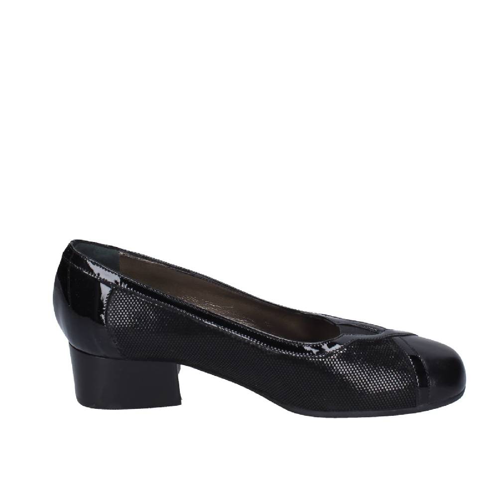 scarpe donna CONFORT decollete nero pelle vernice EZ401 Italy