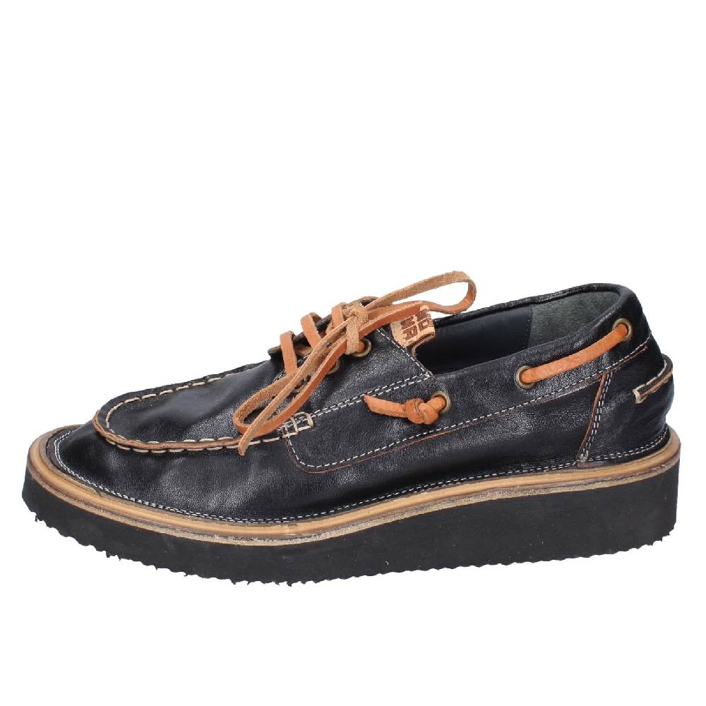 scarpe donna MOMA mocassini nero pelle EY598 Qualità