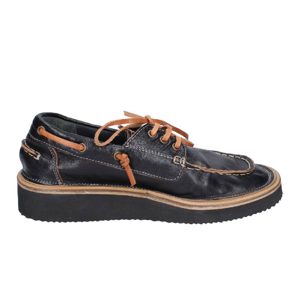 scarpe donna MOMA mocassini nero pelle EY598 Qualità