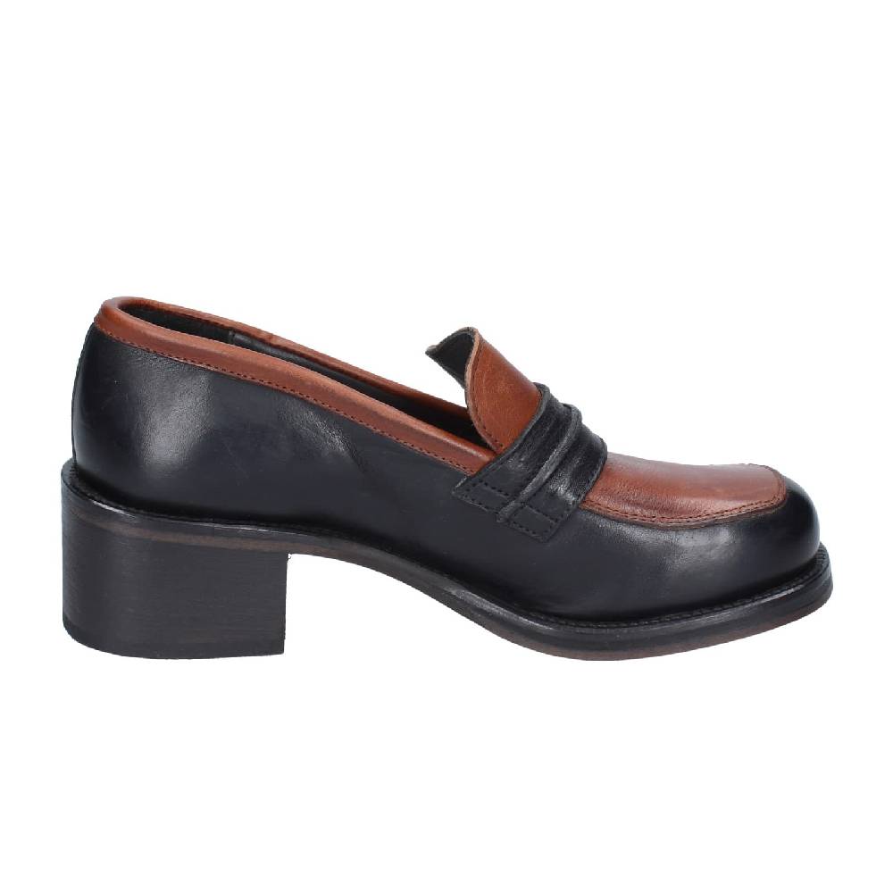scarpe donna MOMA mocassini marrone pelle nero 72304E EY559 Spedizione Gratuita
