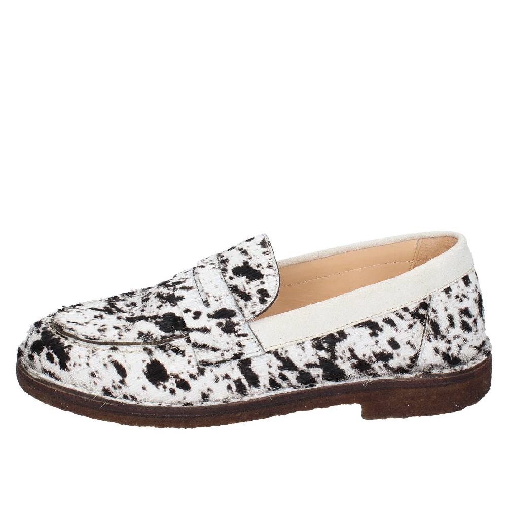 scarpe donna ASTORFLEX mocassini bianco cavallino nero camoscio EY780 Pezzi Unici