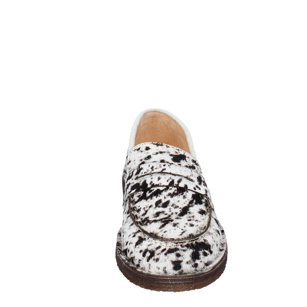 scarpe donna ASTORFLEX mocassini bianco cavallino nero camoscio EY780 Pezzi Unici