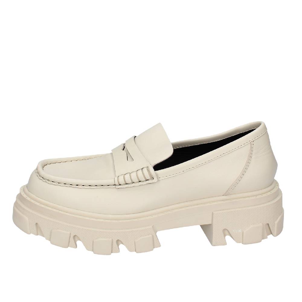 scarpe donna STOKTON mocassini beige pelle EY944 Shopping Online