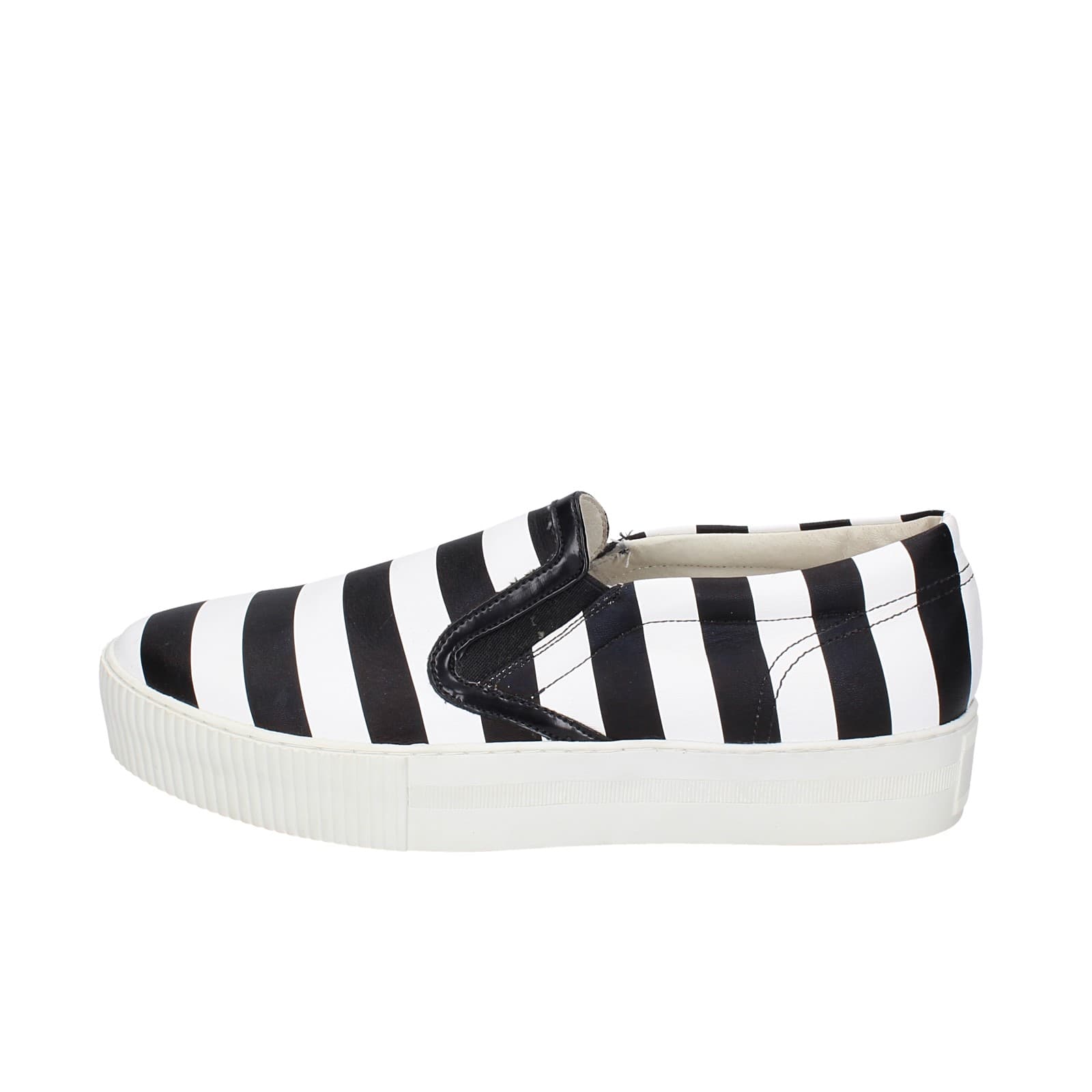 scarpe donna CULT mocassini bianco pelle nero EY359 Novità