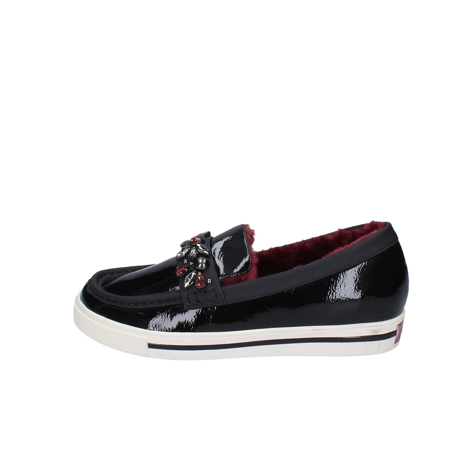 scarpe donna LUCIANO BARACHINI mocassini nero vernice EY169 Sottocosto