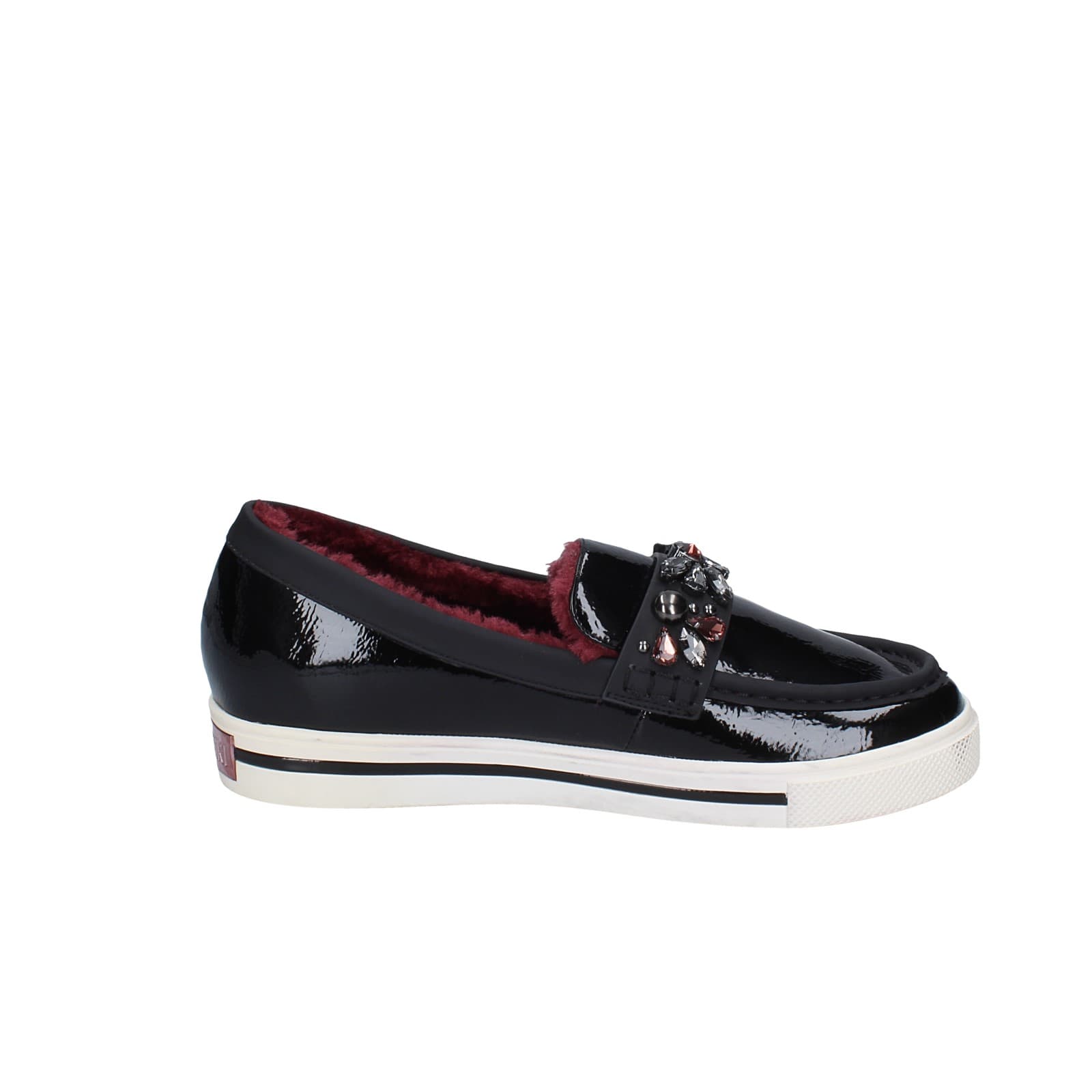 scarpe donna LUCIANO BARACHINI mocassini nero vernice EY169 Sottocosto