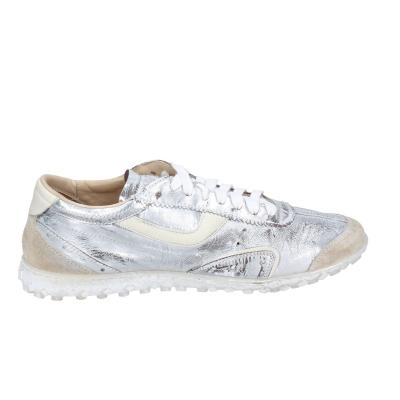 scarpe donna MOMA sneakers grigio pelle beige camoscio BC176 Vendita Economica