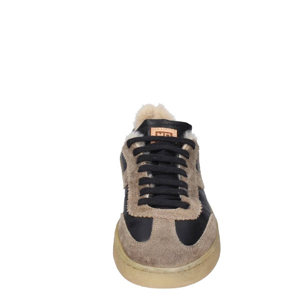 scarpe donna MOMA sneakers nero pelle beige 89301A EY602 Negozio